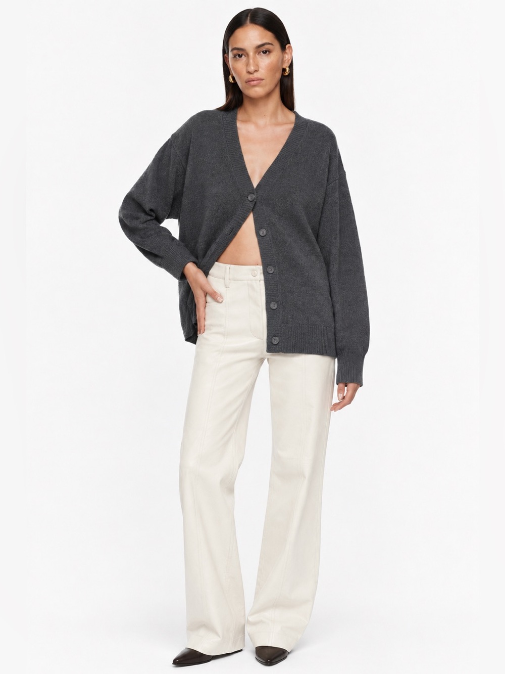 ARITZIA TNA Barry Knit Cardigan - Inky Gray | SIZE 2 MEDIUM